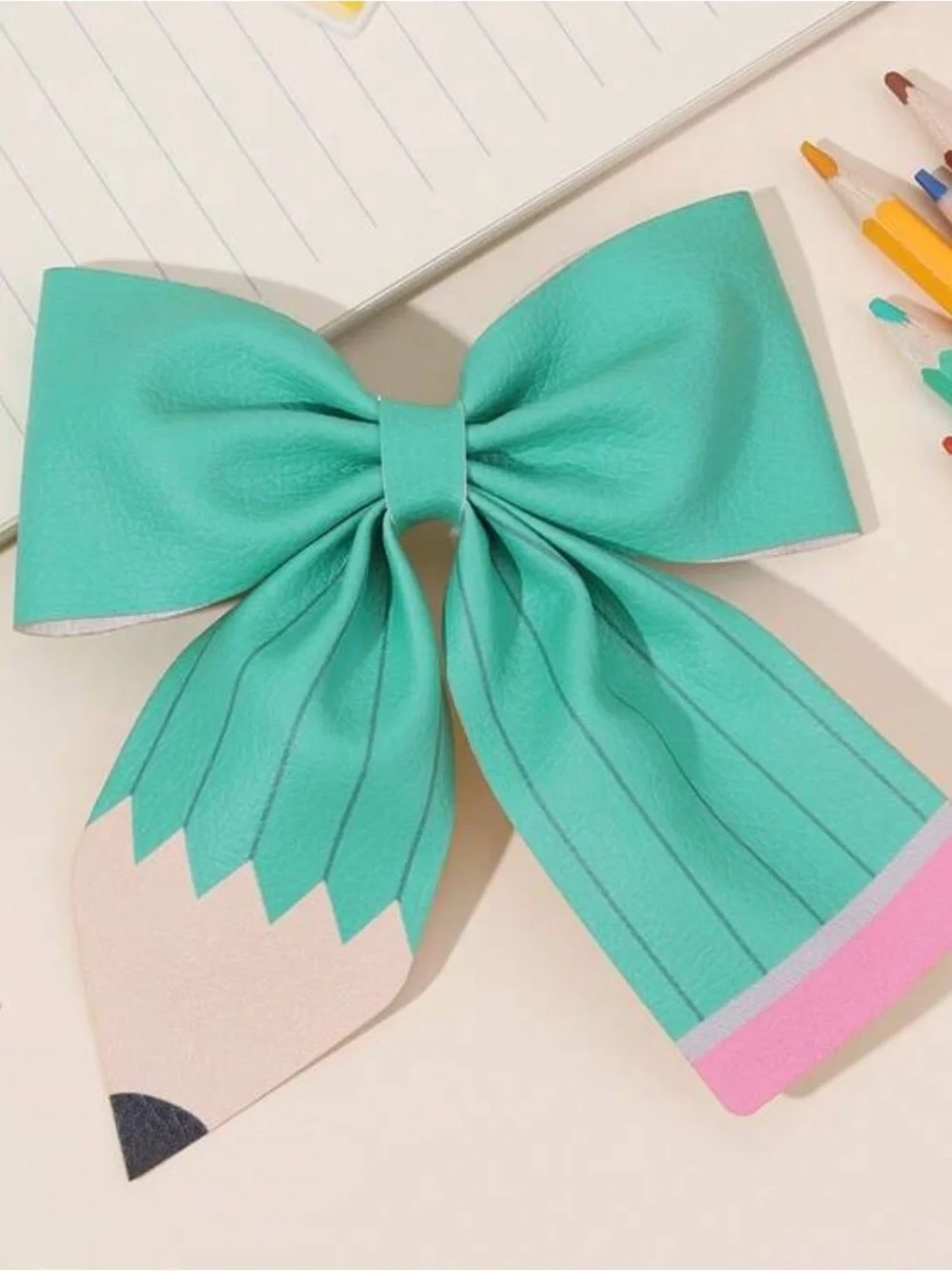 Girls Back to School Pencil Hair Bow Clip – Multiple Colors